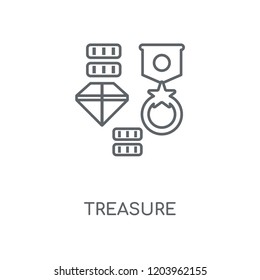 Treasure linear icon. Treasure concept stroke symbol design. Thin graphic elements vector illustration, outline pattern on a white background, eps 10.