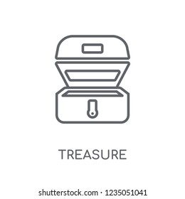Treasure linear icon. Modern outline Treasure logo concept on white background from Desert collection. Suitable for use on web apps, mobile apps and print media.