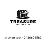 treasure logo vector illustration. chest box logo template