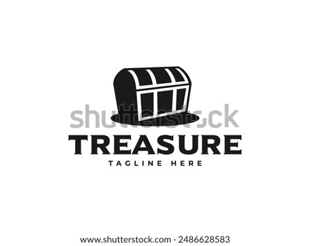 treasure logo vector illustration. chest box logo template