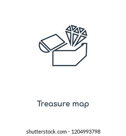 Treasure map concept line icon. Linear Treasure map concept outline symbol design. This simple element illustration can be used for web and mobile UI/UX.