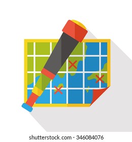 treasure map flat icon