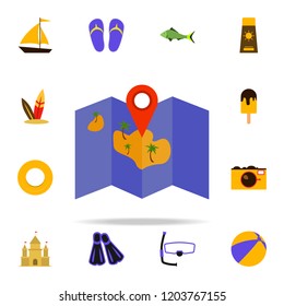 treasure map flat icon. Summer icons universal set for web and mobile