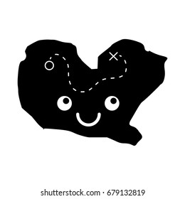 treasure map game kawaii character