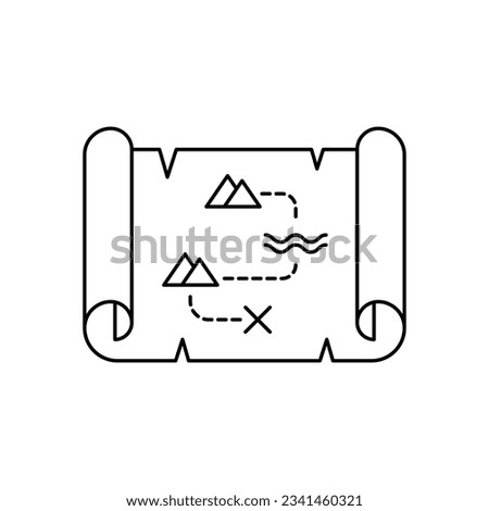 Treasure map icon design. isolated on white background. vector illustration