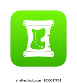 Treasure map icon digital green for any design isolated on white vector illustration