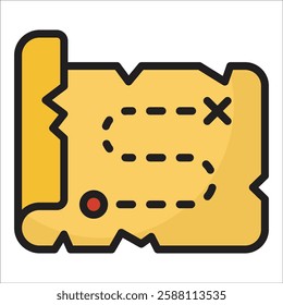 Treasure Map Icon Element For Design