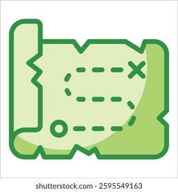 Treasure Map Icon Element For Design
