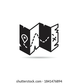 treasure map icon on white background vector illustration