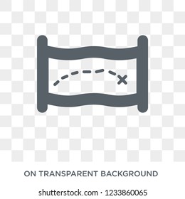 Treasure Map icon. Trendy flat vector Treasure Map icon on transparent background from Nautical collection. 