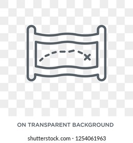 Treasure Map icon. Trendy flat vector Treasure Map icon on transparent background from Nautical collection. High quality filled Treasure Map symbol use for web and mobile