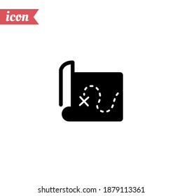treasure map icon. Vector illustration EPS 10.