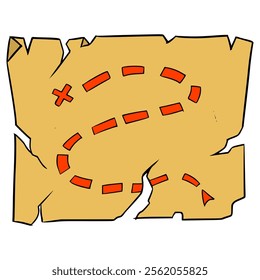 treasure map illustration hand drawn isolated vector