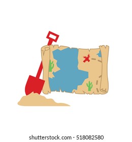 Treasure Map illustration isolated in a white background