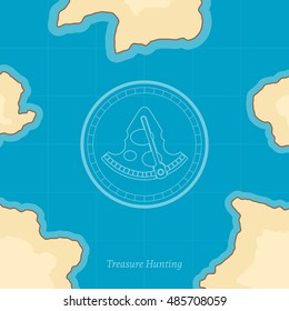 Treasure map with islands. Vector background for game interface