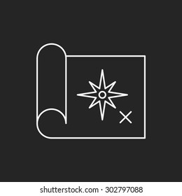 treasure map line icon