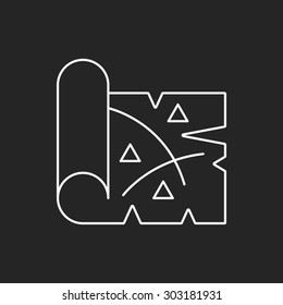 treasure map line icon