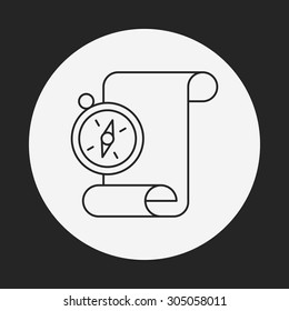 treasure map line icon
