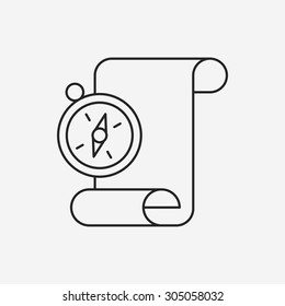 treasure map line icon