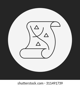treasure map line icon