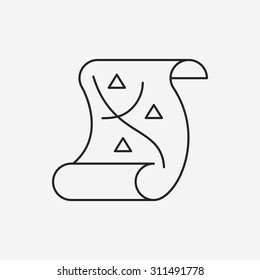 treasure map line icon