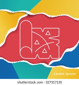 treasure map line icon