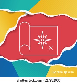 treasure map line icon