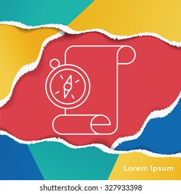treasure map line icon