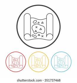 treasure map line icon