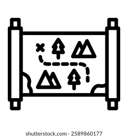 Treasure Map Line Icon Design For Personal And Commercial Use