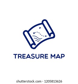 Treasure Map Line Logo Design