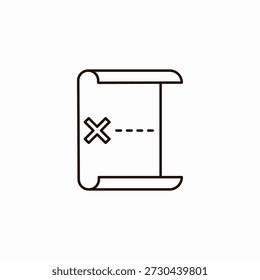 treasure map marked icon sign vector