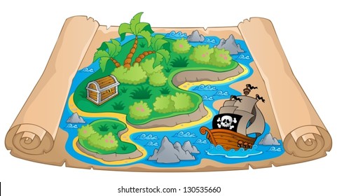 Treasure map theme image 4 - vector illustration. svg