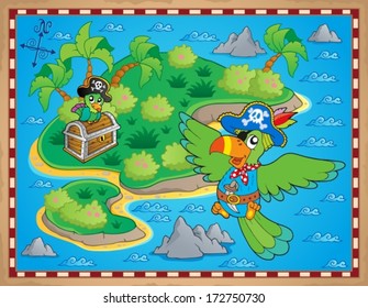 Treasure map theme image 9 - eps10 vector illustration.