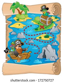 Treasure map topic image 2 - eps10 vector illustration.