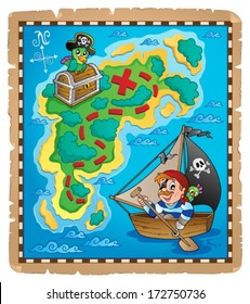 Treasure map topic image 3 - eps10 vector illustration.