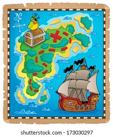 Treasure map topic image 5 - eps10 vector illustration.