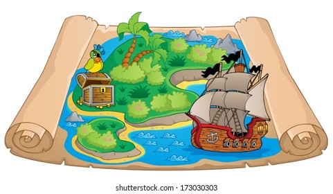 Treasure map topic image 6 - eps10 vector illustration.