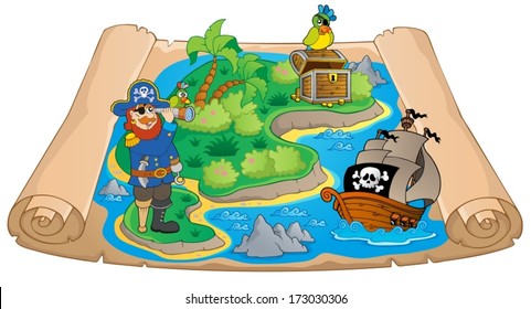 Treasure map topic image 7 - eps10 vector illustration.