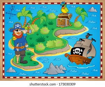 Treasure map topic image 8 - eps10 vector illustration.