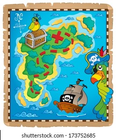 Treasure map topic image 9 - eps10 vector illustration.