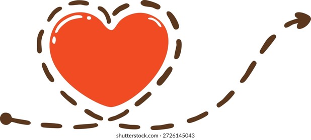 Valentinstag-Konzept-Symbol der Schatzkarte