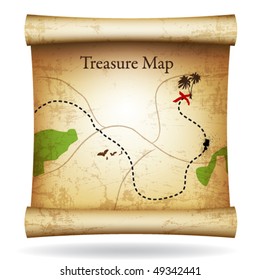 Treasure map. Vector.