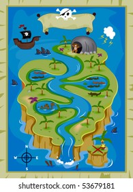 Treasure Map - Vector