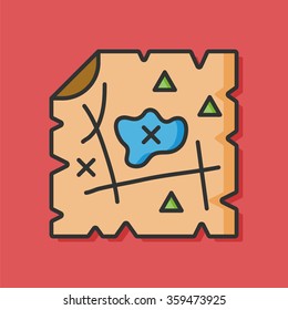 treasure map vector icon