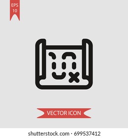 Treasure map vector icon illustration symbol