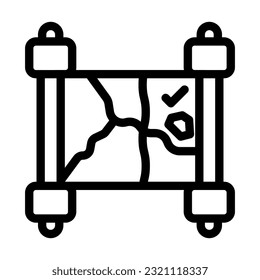 Treasure Map Vector Thick Line Icon For Personal And Commercial Use.
