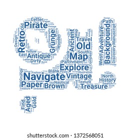 treasure map word cloud. tag cloud about treasure map
