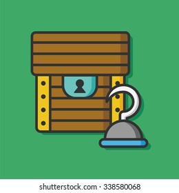Treasure money flat icon