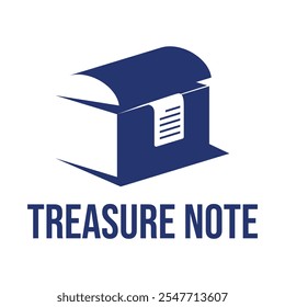 treasure note flat minimalist logo design